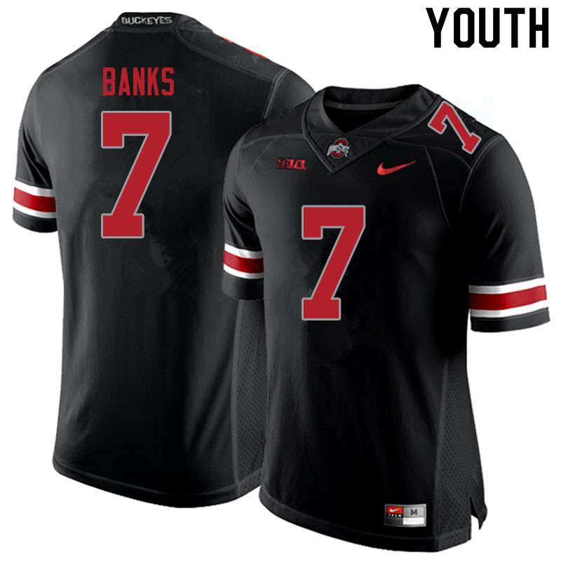 Youth #7 Sevyn Banks Ohio State Buckeyes College Football Jerseys Sale-Blackout